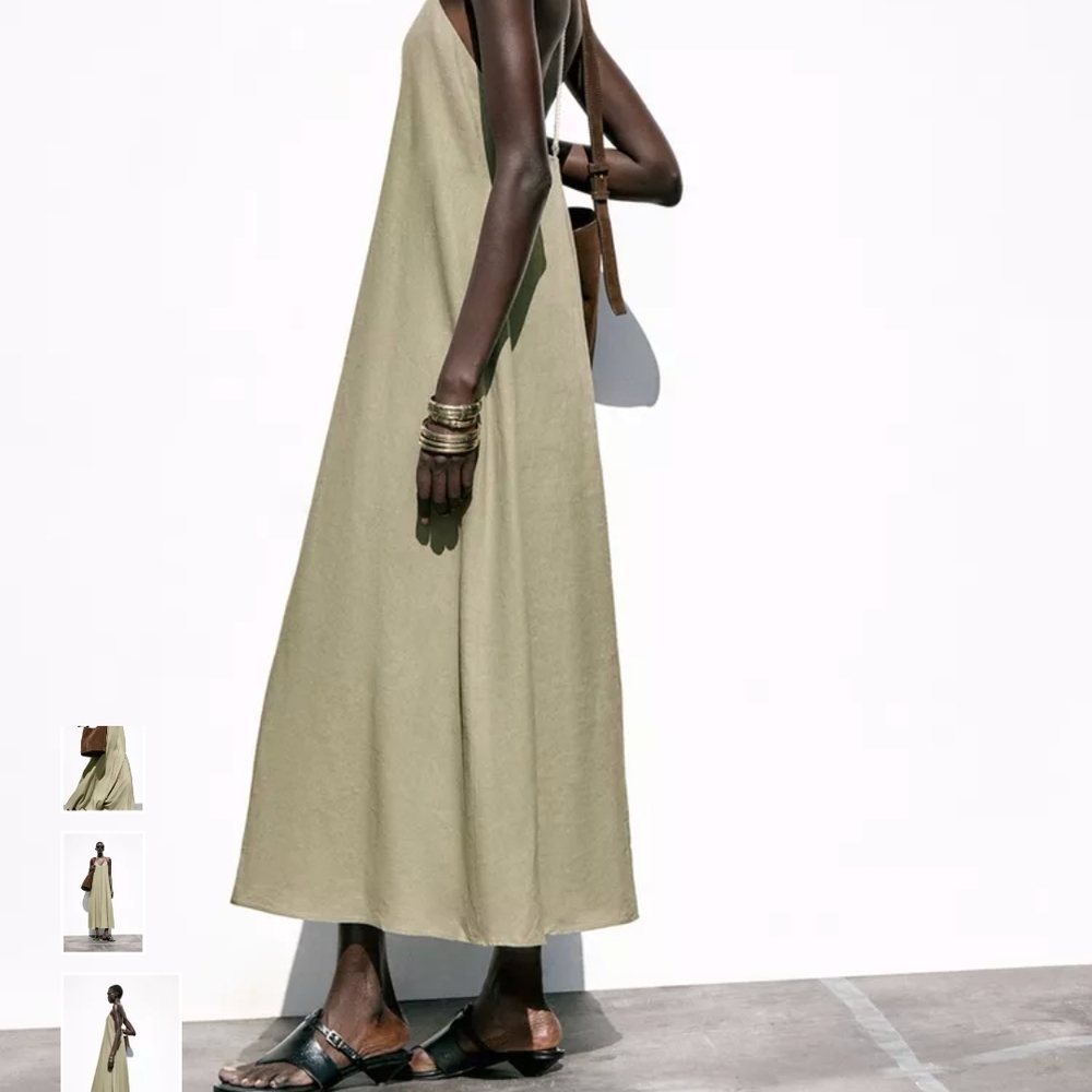 Zara Light Tan Maxi Dress - Picture 2 of 14
